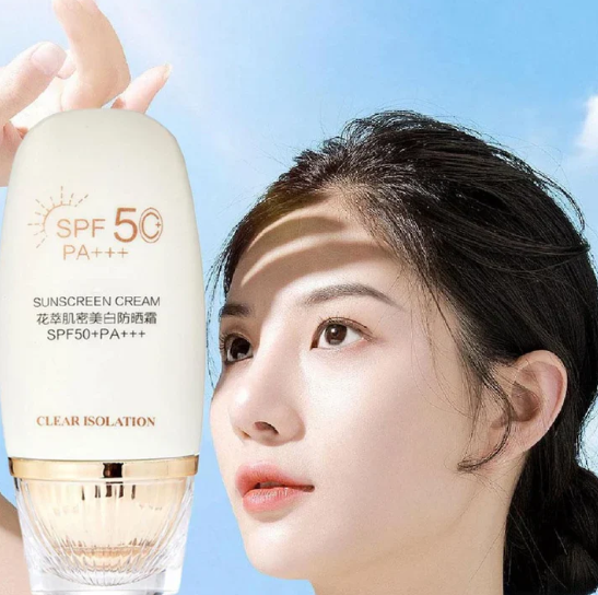 Flower Extract Skin Brightening Sunscreen Cream SPF50+