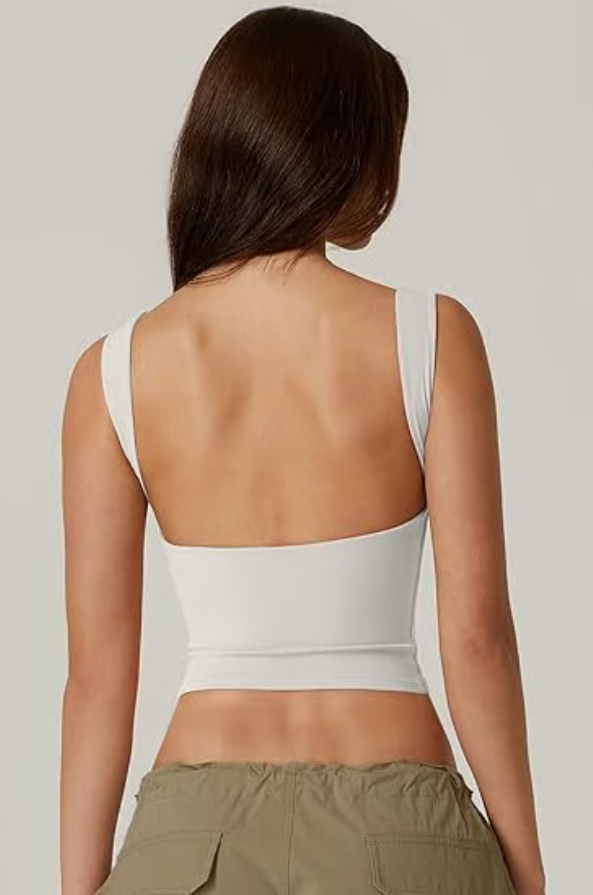 Women's Sexy Open Back Sleeveless Crop Tank