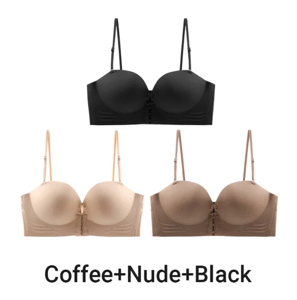 Women's Non-Slip Front Closure Strapless Bra