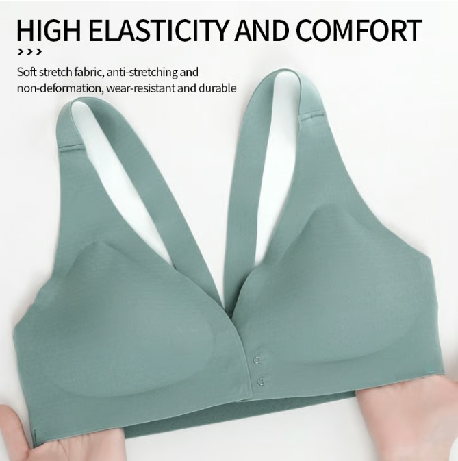 Deep V Minimizer Front Closure Push-up Wireless Bra