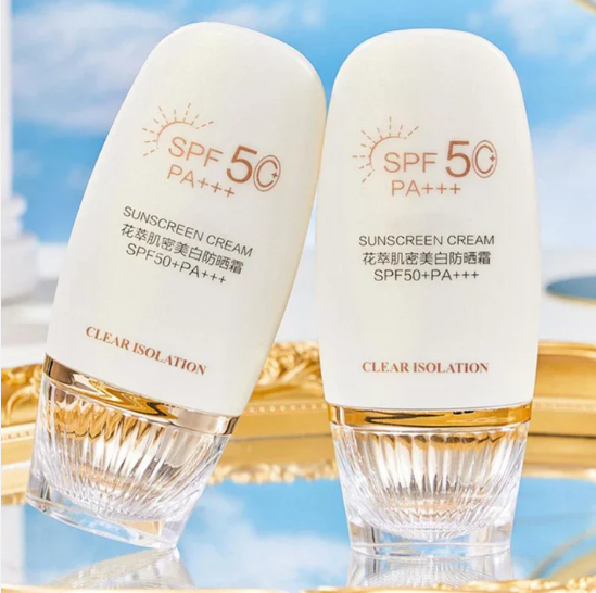 Flower Extract Skin Brightening Sunscreen Cream SPF50+