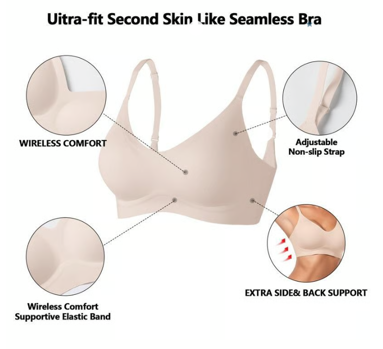 Womens Seamless Bra No Underwire Comfort Push Up Bra-💥3 Pack