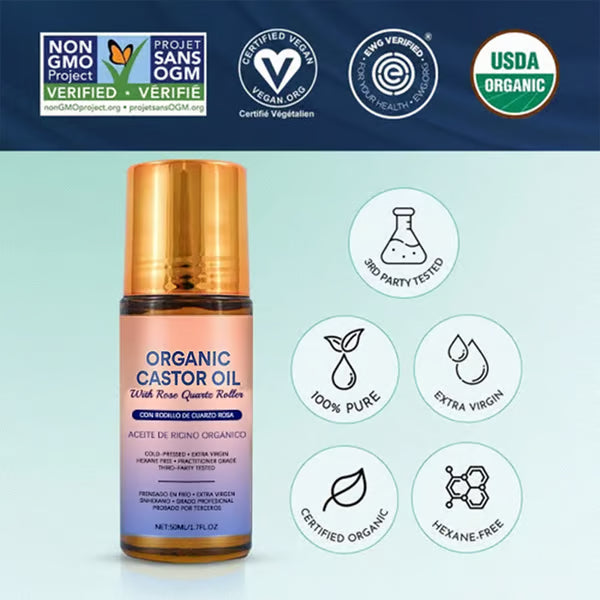 🏆Flash Sale⚡ 50K+ SOLD! Almost Gone-💥🎉🌿✨ Organic Castor Oil Roll-On - For Radiant Skin, Lush Hair & Relaxation,Best Gifts