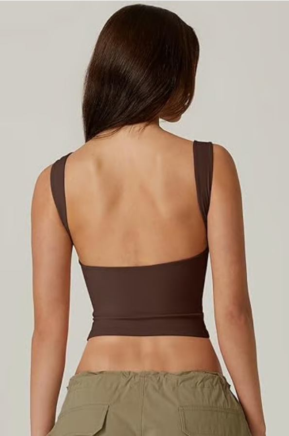 Women's Sexy Open Back Sleeveless Crop Tank