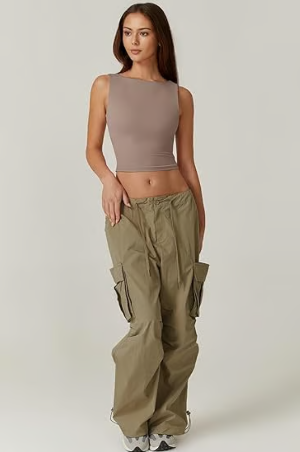 Women's Sexy Open Back Sleeveless Crop Tank