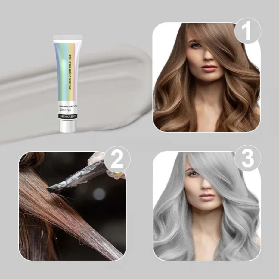 2-in-1 Natural Essence Extract Silver Hair Dye