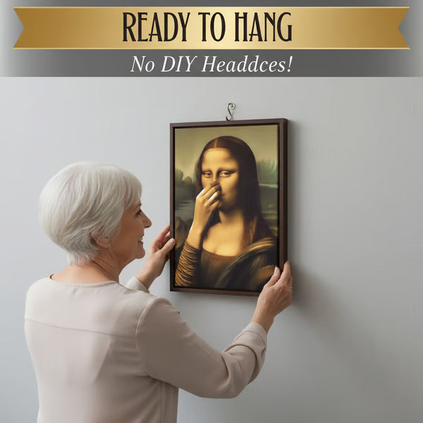 Holding Nose Bathroom Canvas Art