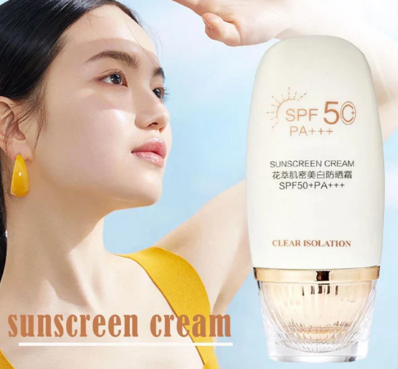 Flower Extract Skin Brightening Sunscreen Cream SPF50+