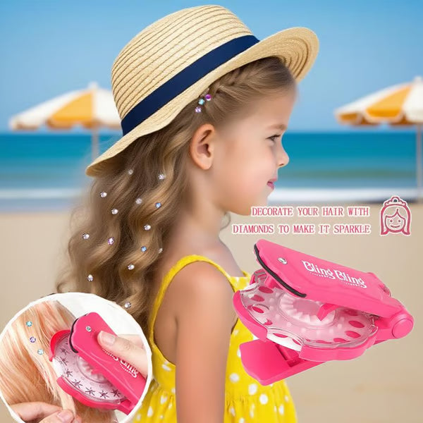 â¨Glitter Diamond Styling Tools Hair Gemstone Styling Set to light up girls' hair, clothes, accessories, No Heat Required Hair Styling Accessories