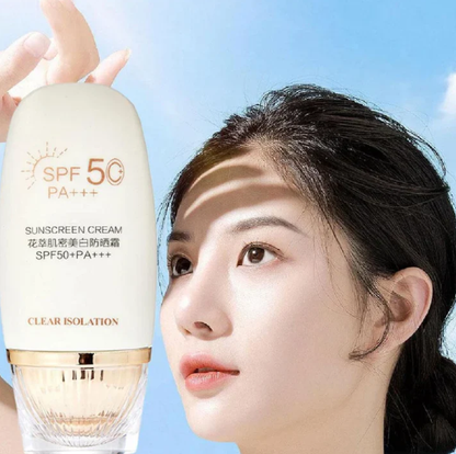 Flower Extract Skin Brightening Sunscreen Cream SPF50+