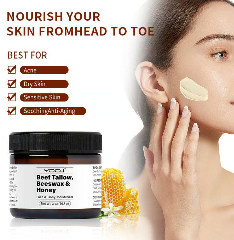 🔥Beef Tallow Beeswax and Honey Face Moisturizer