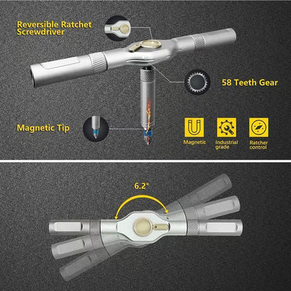 🔥24 in 1 DlY Screwdriver Set Magnetic Compact and Portable Ratchet Screwdriver