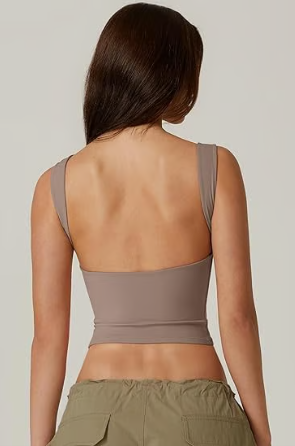 Women's Sexy Open Back Sleeveless Crop Tank