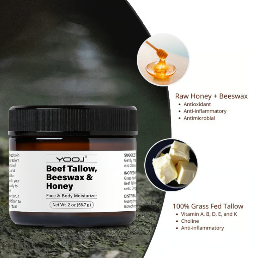 🔥Beef Tallow Beeswax and Honey Face Moisturizer