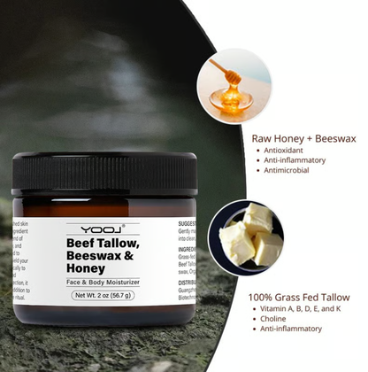 🔥Beef Tallow Beeswax and Honey Face Moisturizer