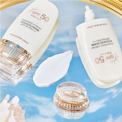 Flower Extract Skin Brightening Sunscreen Cream SPF50+