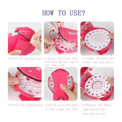 ✨Glitter Diamond Styling Tools Hair Gemstone Styling Set to light up girls' hair, clothes, accessories, No Heat Required Hair Styling Accessories