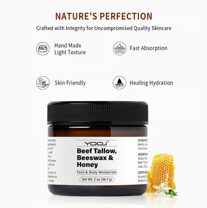 🔥Beef Tallow Beeswax and Honey Face Moisturizer